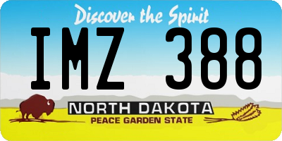 ND license plate IMZ388
