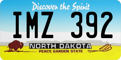 ND license plate IMZ392