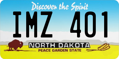 ND license plate IMZ401
