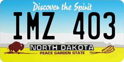 ND license plate IMZ403