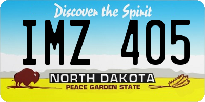 ND license plate IMZ405