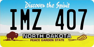 ND license plate IMZ407