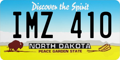 ND license plate IMZ410