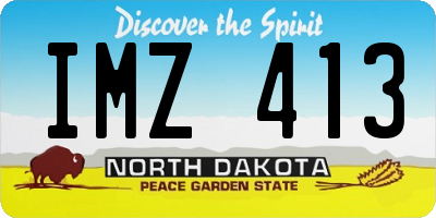 ND license plate IMZ413