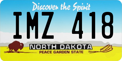 ND license plate IMZ418