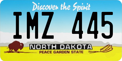 ND license plate IMZ445