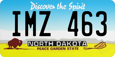 ND license plate IMZ463