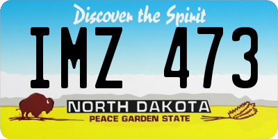 ND license plate IMZ473