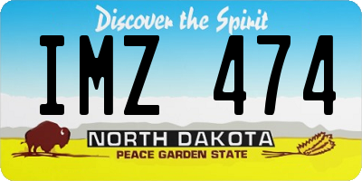 ND license plate IMZ474