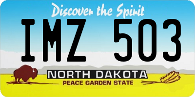 ND license plate IMZ503