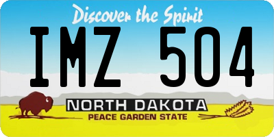 ND license plate IMZ504