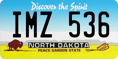 ND license plate IMZ536