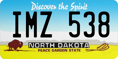 ND license plate IMZ538