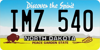 ND license plate IMZ540