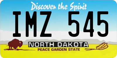 ND license plate IMZ545