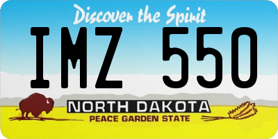 ND license plate IMZ550