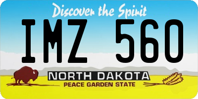 ND license plate IMZ560