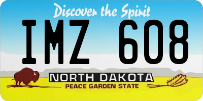 ND license plate IMZ608