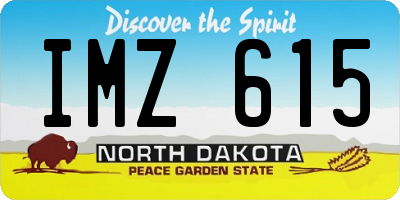 ND license plate IMZ615