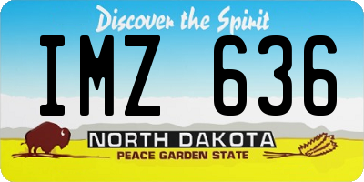 ND license plate IMZ636