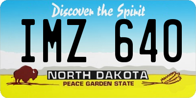 ND license plate IMZ640