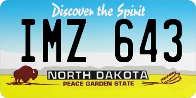 ND license plate IMZ643