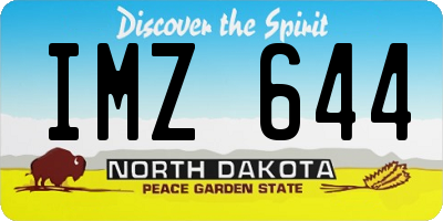 ND license plate IMZ644