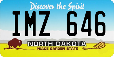 ND license plate IMZ646