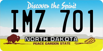 ND license plate IMZ701