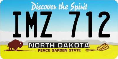 ND license plate IMZ712