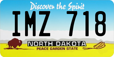 ND license plate IMZ718