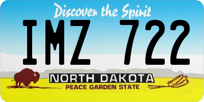 ND license plate IMZ722