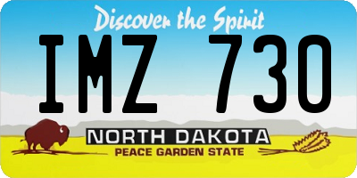ND license plate IMZ730