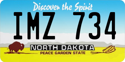 ND license plate IMZ734