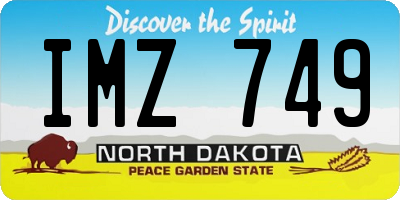 ND license plate IMZ749