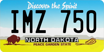 ND license plate IMZ750