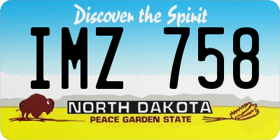 ND license plate IMZ758