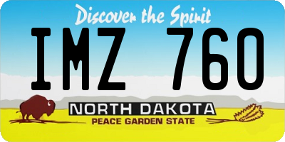 ND license plate IMZ760