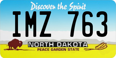 ND license plate IMZ763