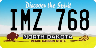 ND license plate IMZ768