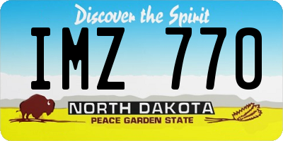 ND license plate IMZ770