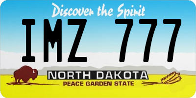 ND license plate IMZ777
