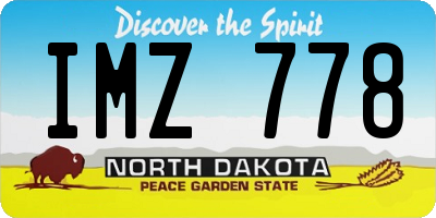 ND license plate IMZ778