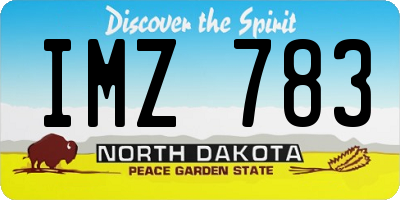 ND license plate IMZ783