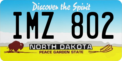 ND license plate IMZ802