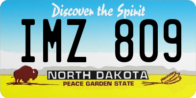ND license plate IMZ809