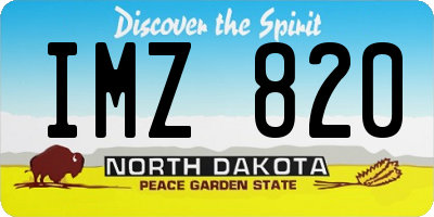 ND license plate IMZ820