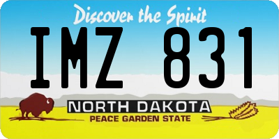 ND license plate IMZ831