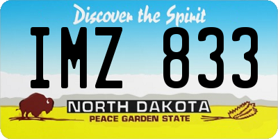 ND license plate IMZ833