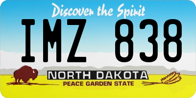 ND license plate IMZ838